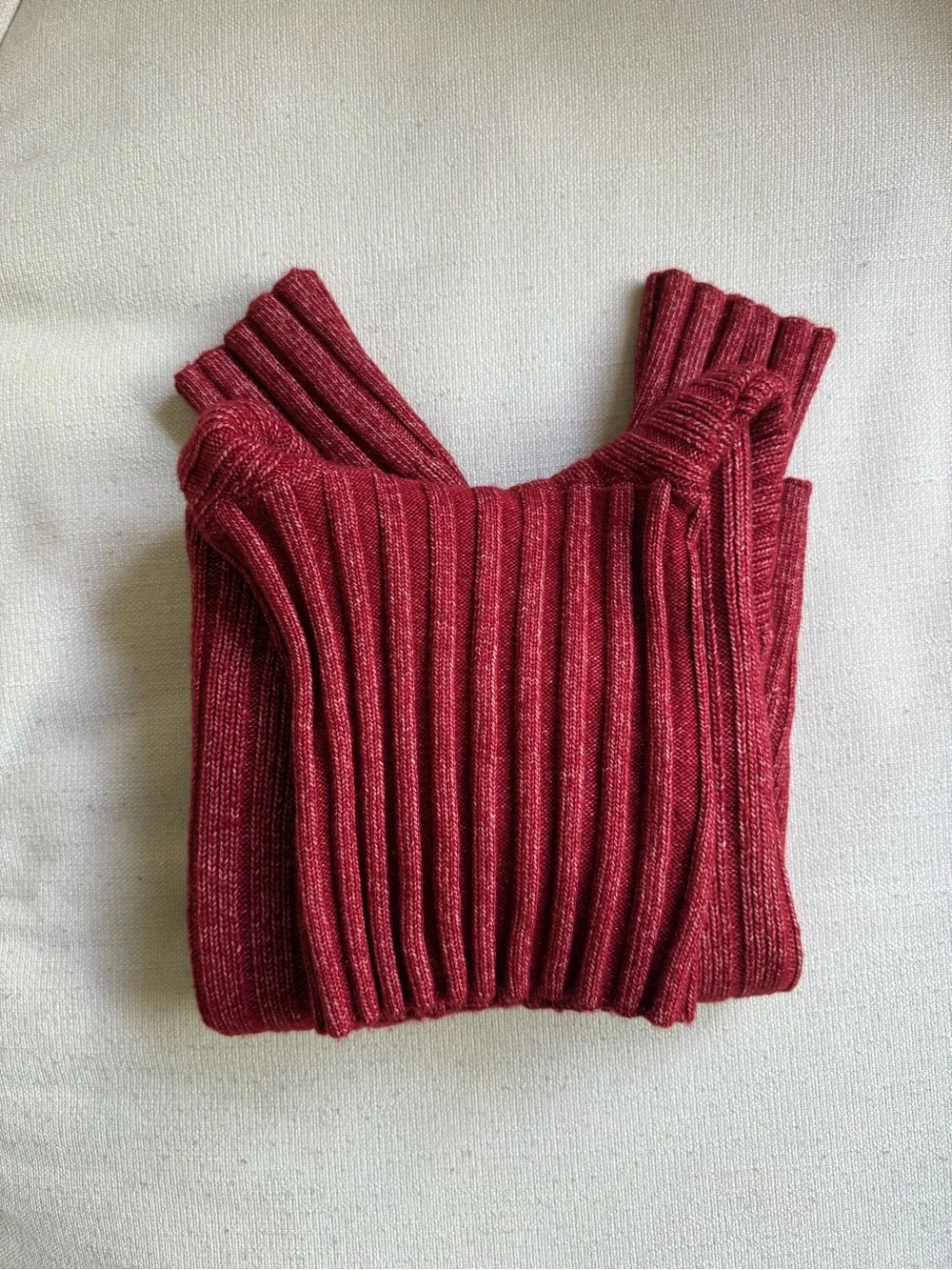 Cozy Red Ribbed Turtleneck Sweater Calvin Klein NWOT